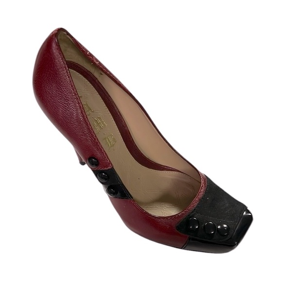 L.A.M.B. Women's Red and Black Heels - Picture 3 of 6